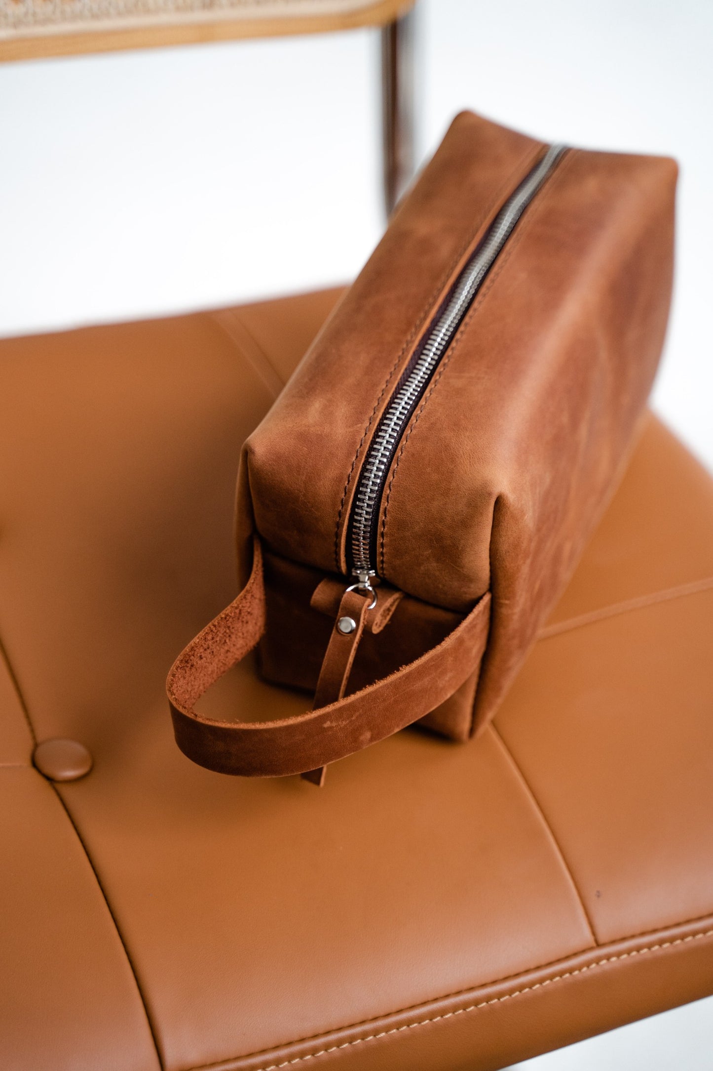 Brown Leather Toiletry Bag – Premium Travel Organizer in 5 Colors