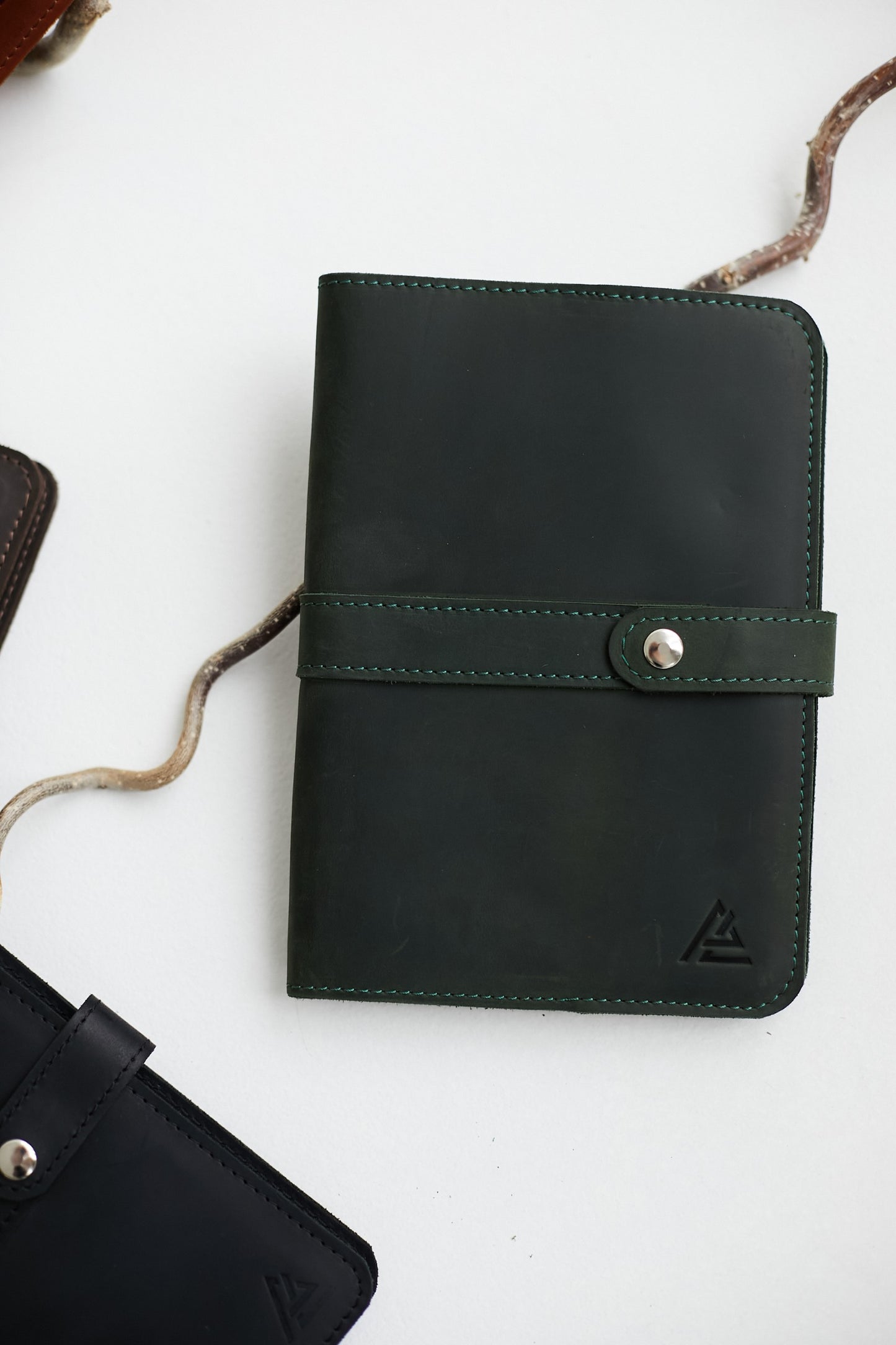 Whiskey Leather Journal Cover – Refillable, Handmade, Snap Closure