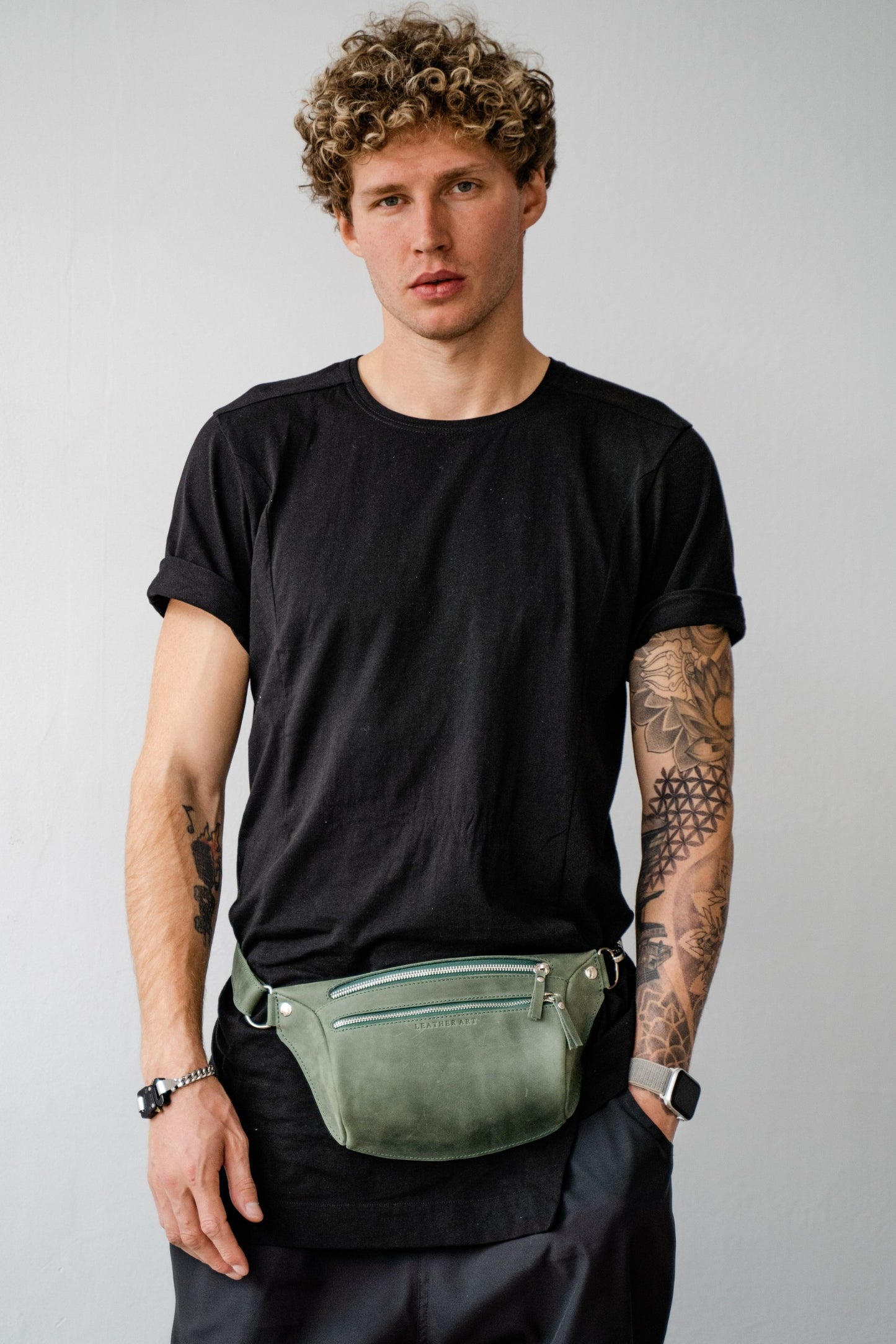 Handmade Whiskey Leather Fanny Pack – Premium Belt Bag for Men & Women