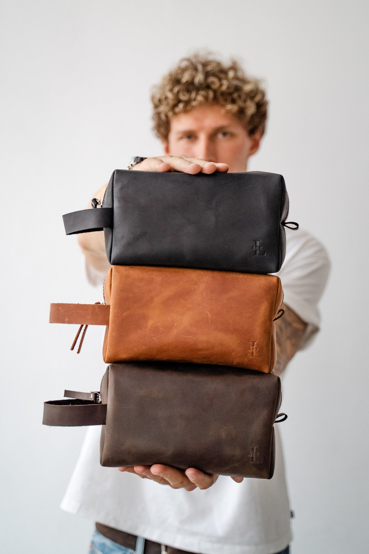 Brown Leather Toiletry Bag – Premium Travel Organizer in 5 Colors