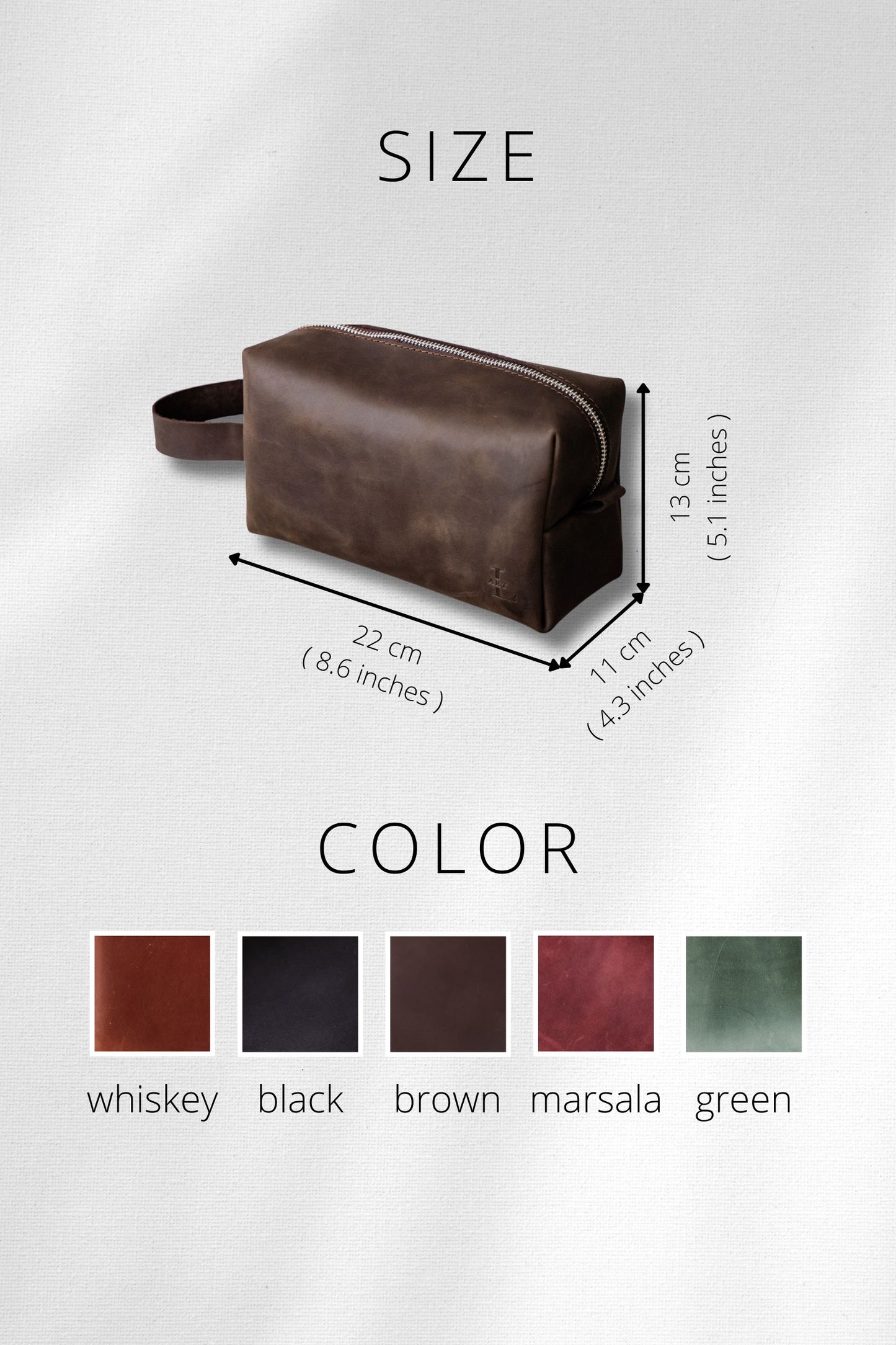 Brown Leather Toiletry Bag – Premium Travel Organizer in 5 Colors