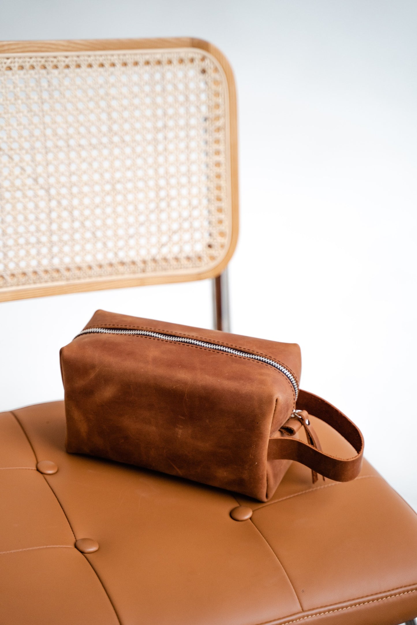 Brown Leather Toiletry Bag – Premium Travel Organizer in 5 Colors