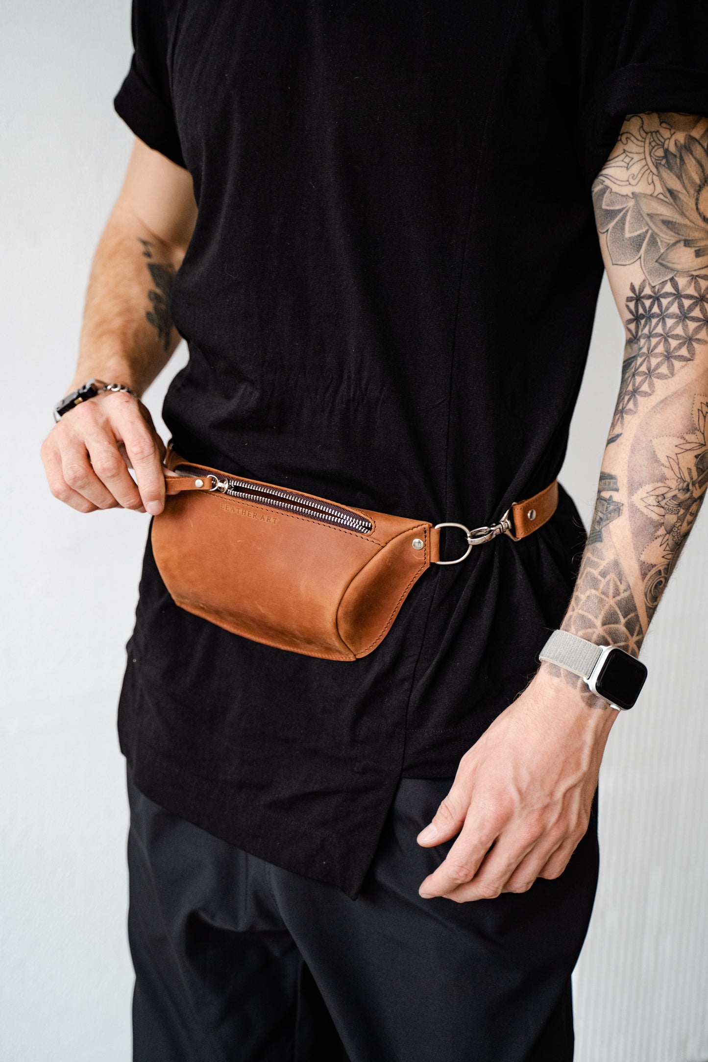 leather belt bag for men 