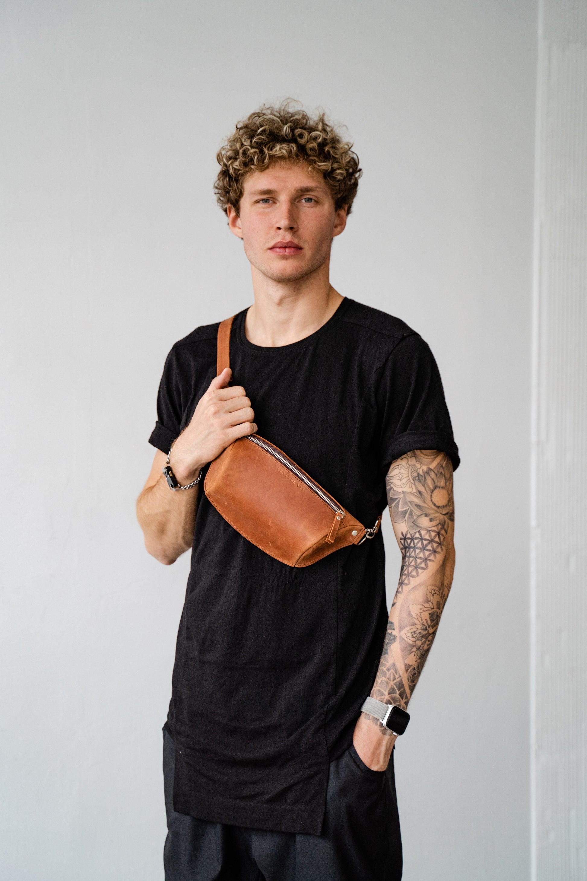 leather belt bag for men 